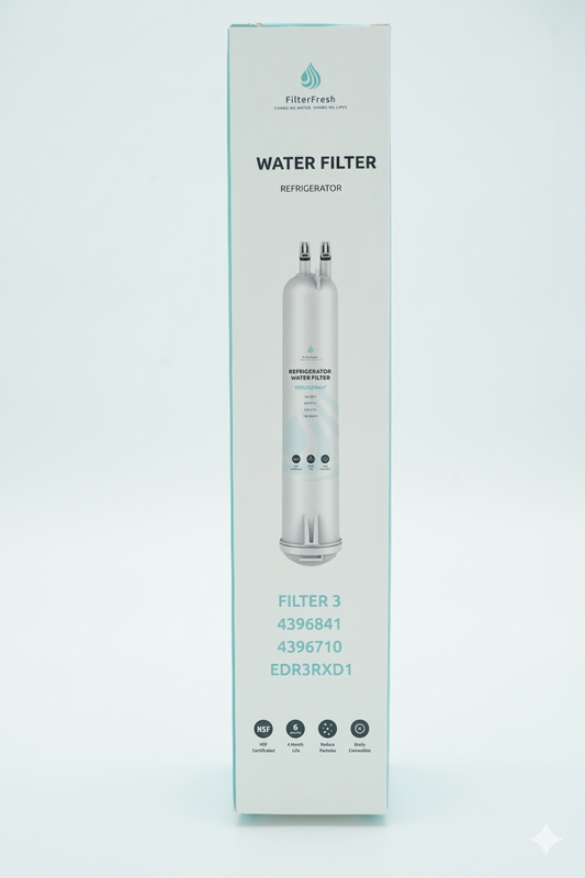 Refrigerator Water Filter 3 Replacement - Compatible with EDR3RXD1, 4396841, 4396710 - Fits Whirlpool, KitchenAid Models， 1- Pack