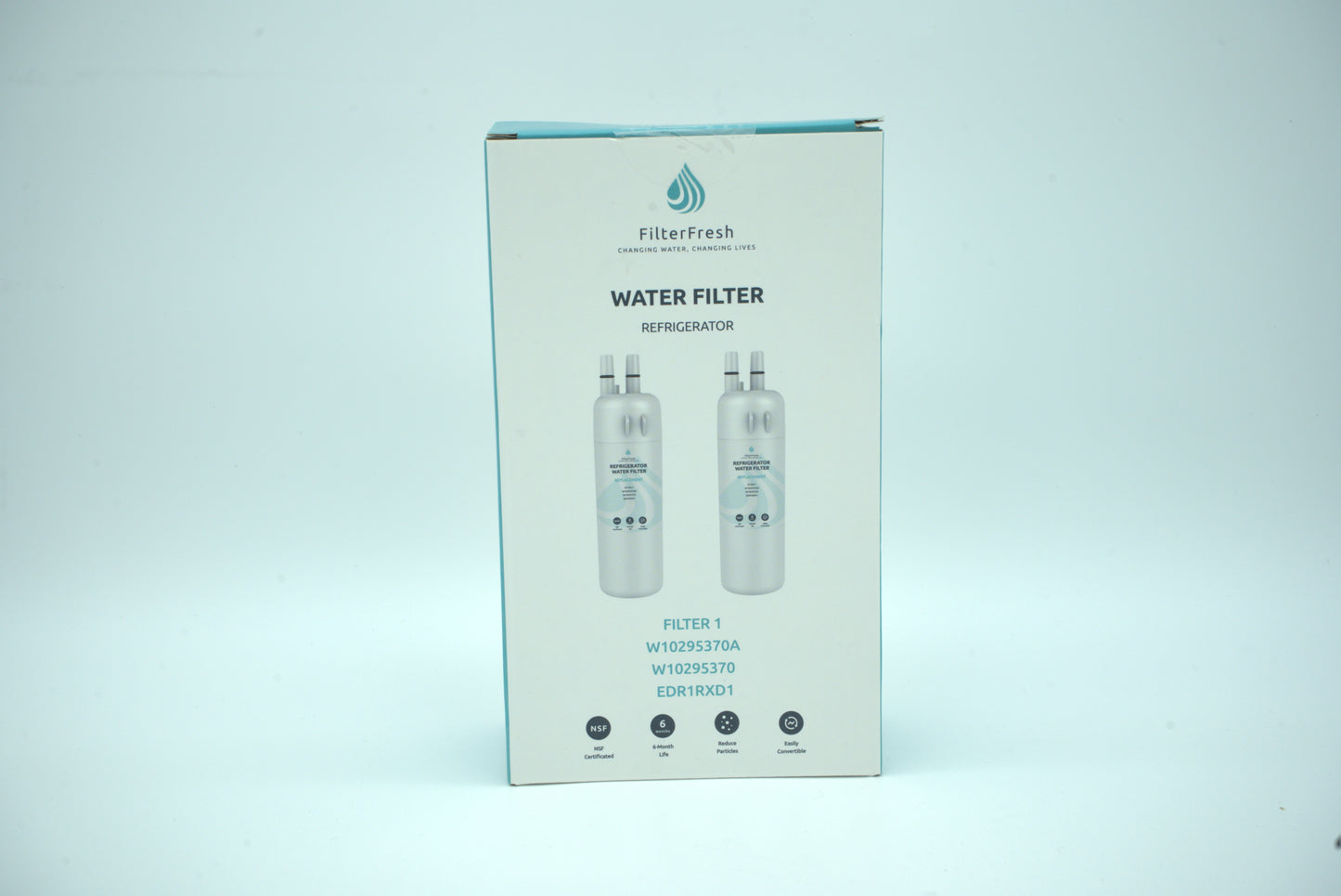 FilterFresh Premium Refrigerator Water Filter 1 – NSF Certified Replacement for EDR1RXD1, W10295370A - 2 Pack